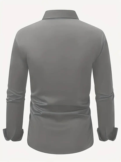 Men’s Breathable Long Sleeve Shirt Smart Casual Comfortable Easy Care Everyday Formal Wear