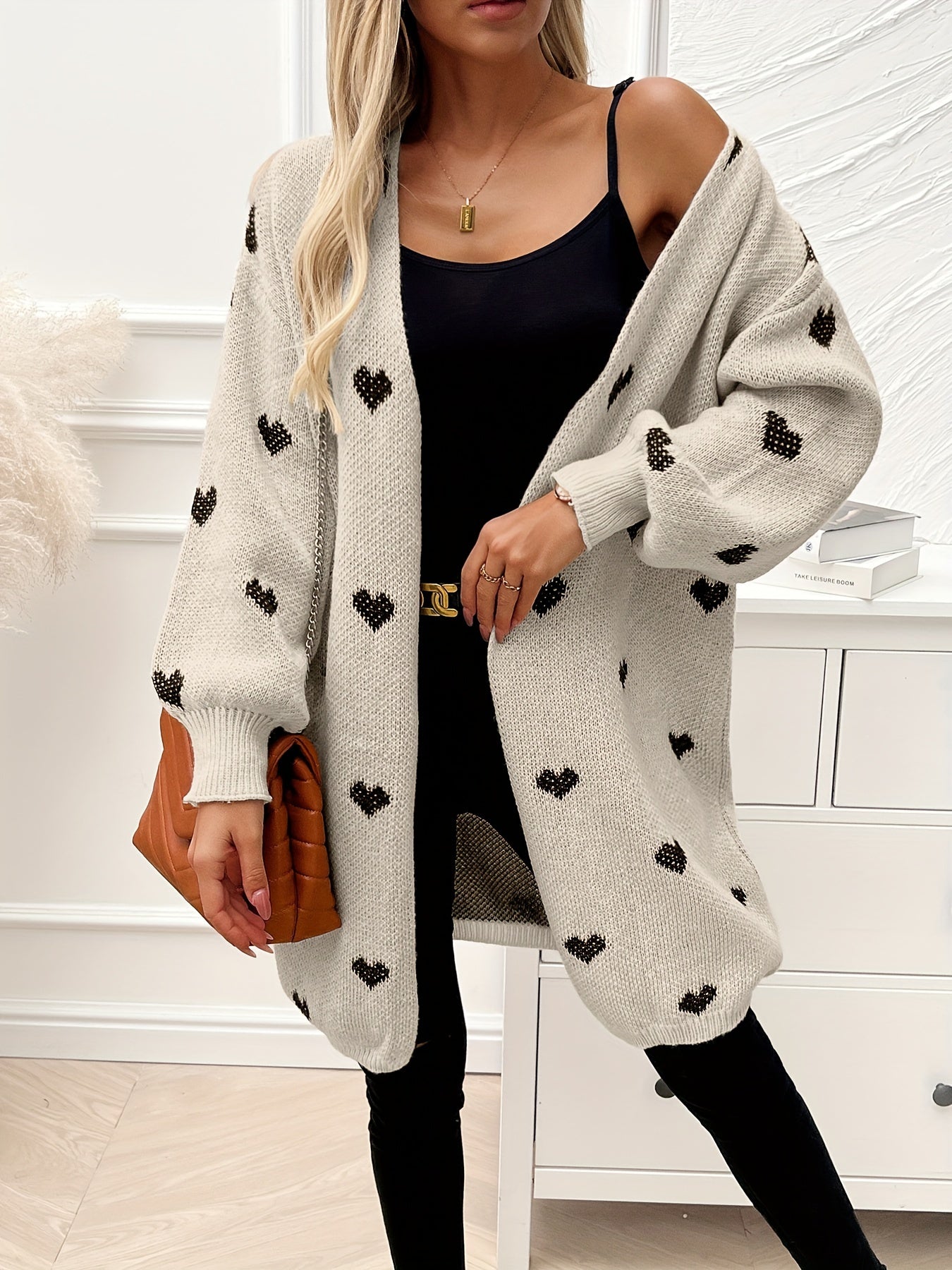 Noretta - Cardigan Tricot Cœur Décontracté