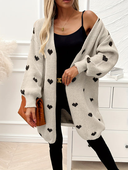 Noretta - Cardigan Tricot Cœur Décontracté