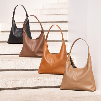 Vegane Leder-Hobo-Tasche mit Schulterriemen