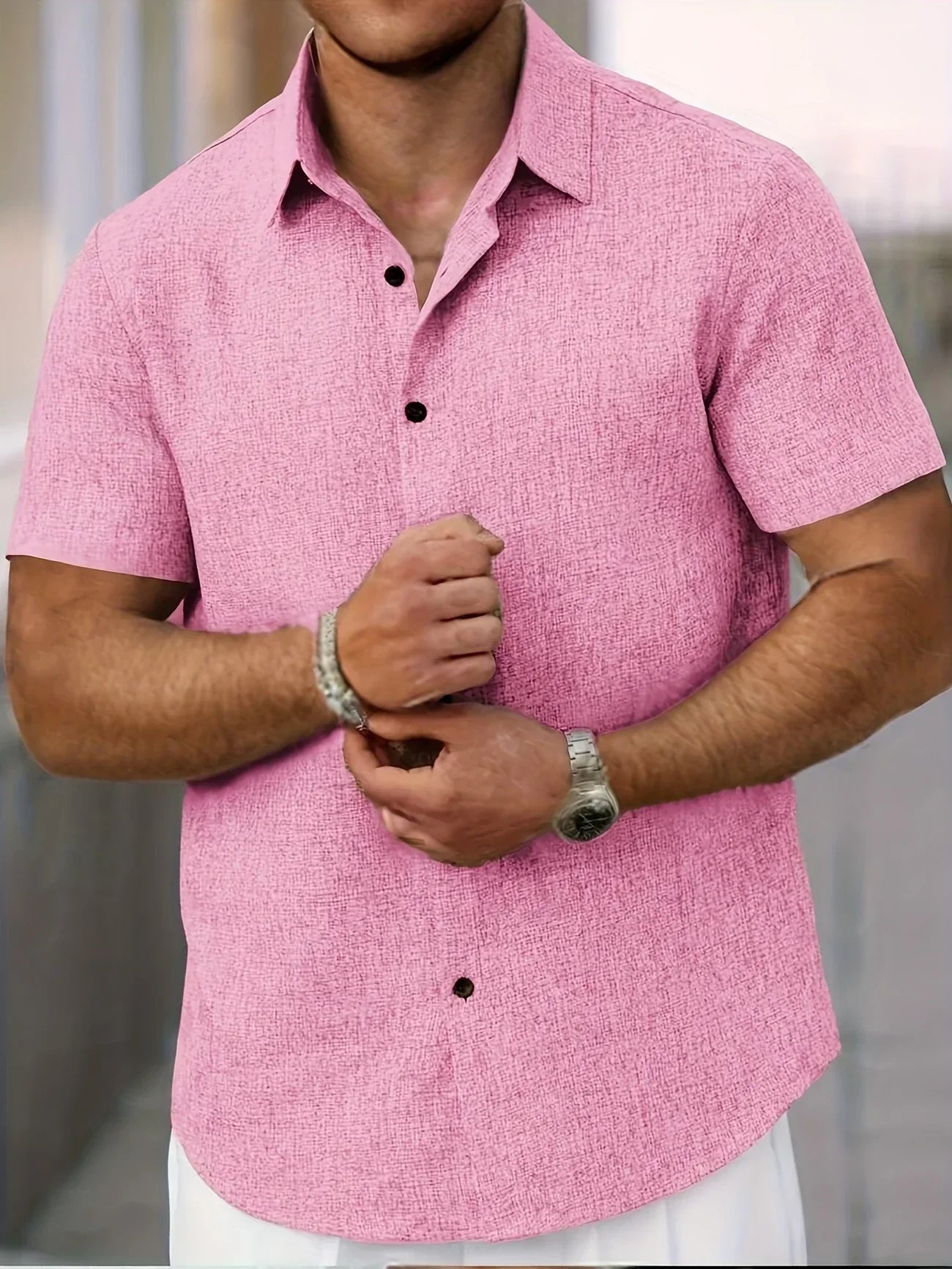 Dwight - Lightweight Linen Blend Short Sleeve Shirt