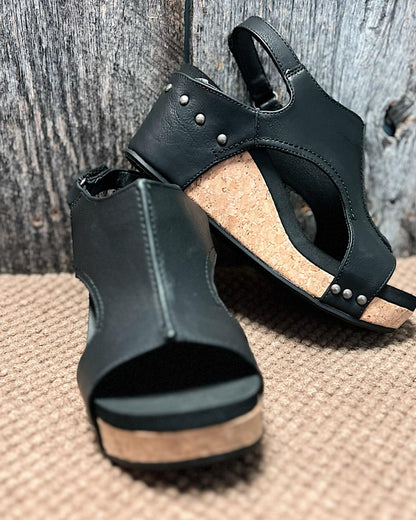 Madeline Vegan Wedge Sandals - Chic, Comfortable Cruelty-Free Footwear