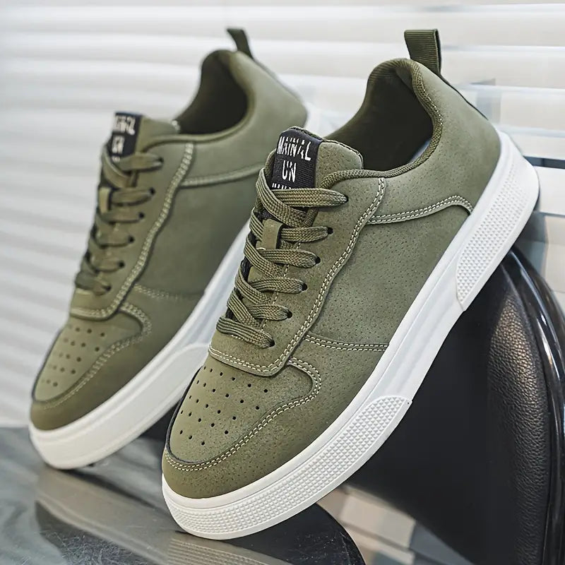 Men's Leather Low Top Sneakers Casual Shoes