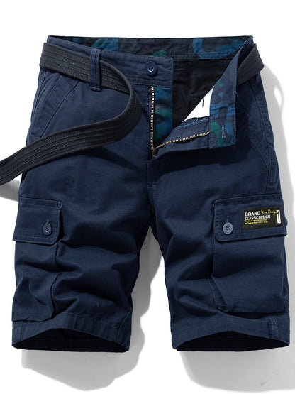 Men's Casual Cargo Shorts with Belt and Pockets