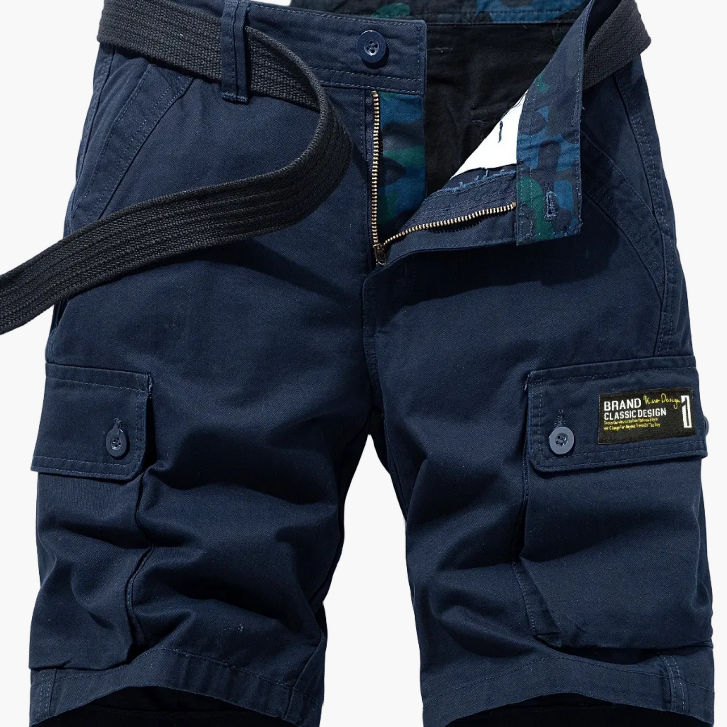 Men's Casual Cargo Shorts with Belt and Pockets