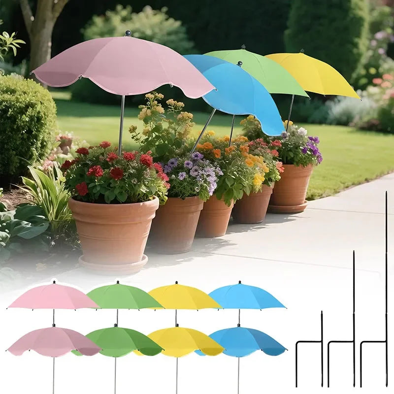 PflanzenSchutzschirm | Einstellbare UV-Abdeckung mit Erdspieß | Wetterfeste Schattenlösung | Ø 60 cm