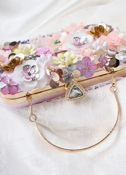 Mae - Sequin Floral Embellished Sequin Clutch