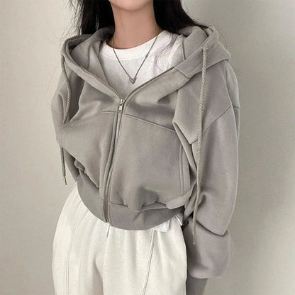 Stilvoller kurzer Kapuzenpullover