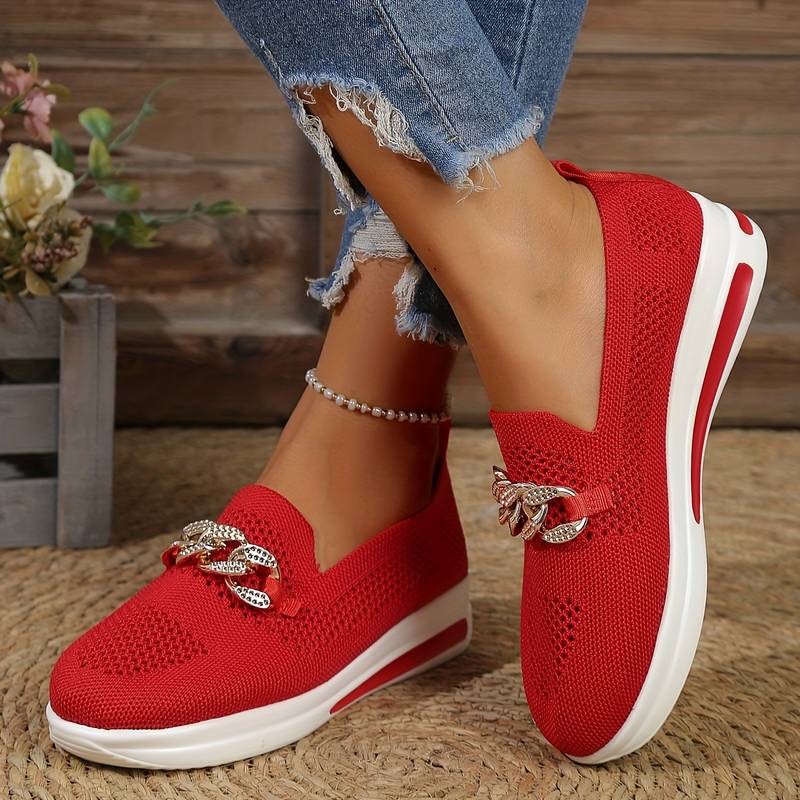 Brianna - Elegante Kettenträger Orthopädische Mesh-Ballerinas