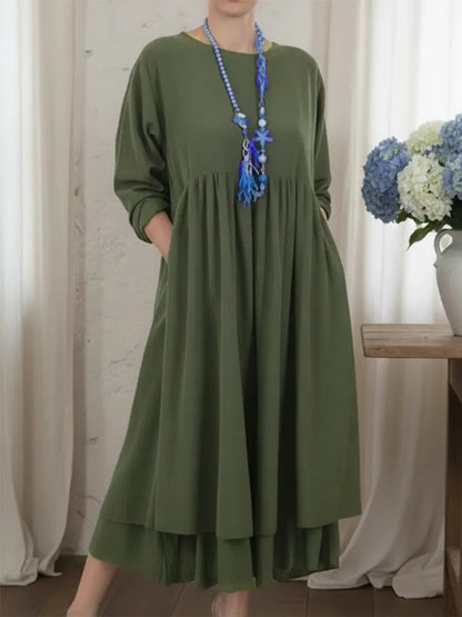 Ceinwen – Maxikleid Mit Lockerem, Doppellagigem Saum