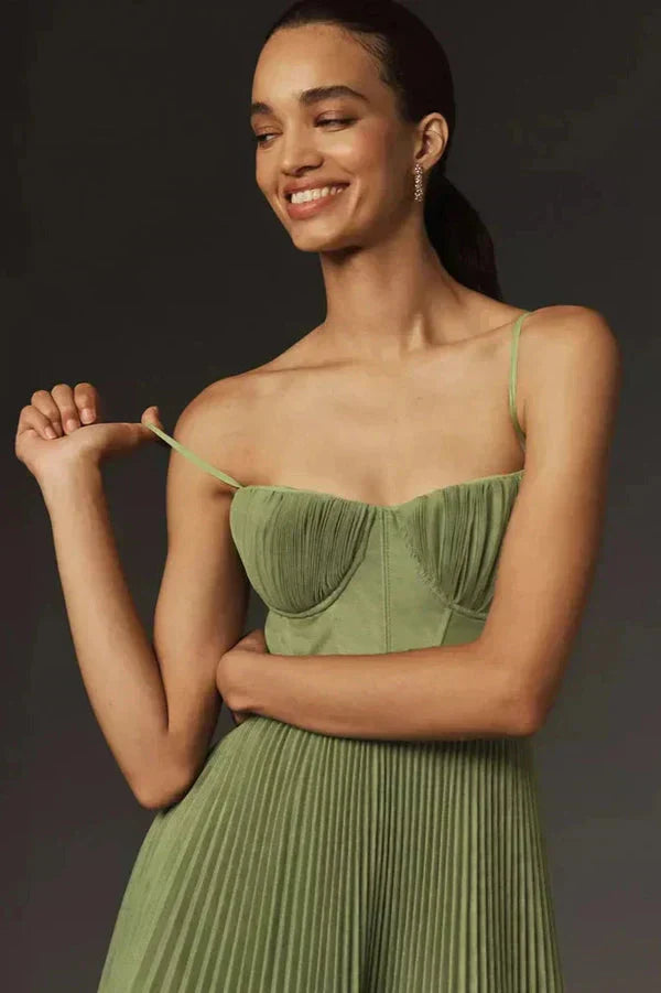 Sophia | Women pleated Strappy Maxi dress