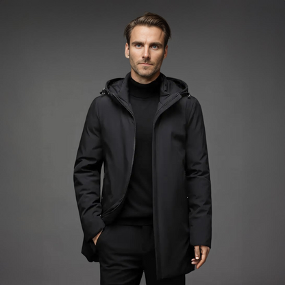 Parka Mi-Longue à Capuche pour Homme – Manteau d’Hiver Chaud