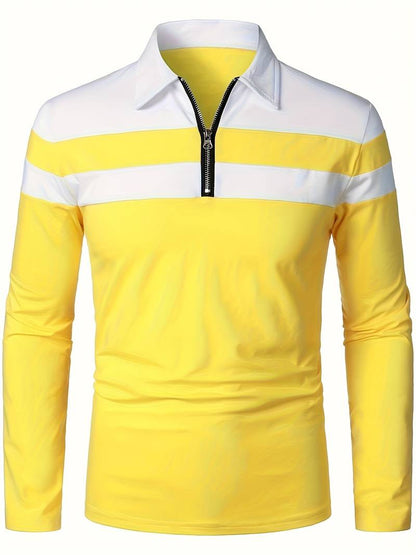 Harrison – Long-Sleeved Polo Shirt with Zipper | Men's Stylish Casual Polo Shirt