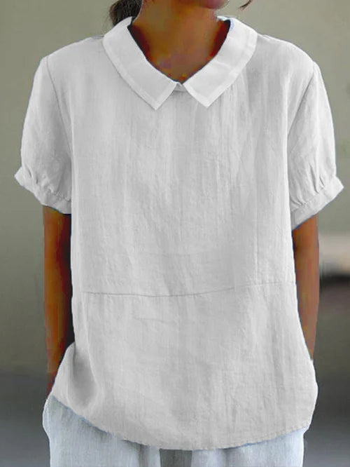 Chemisier femme manches courtes col moderne