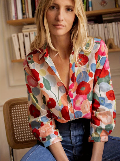 Floral Button Blouse for Women