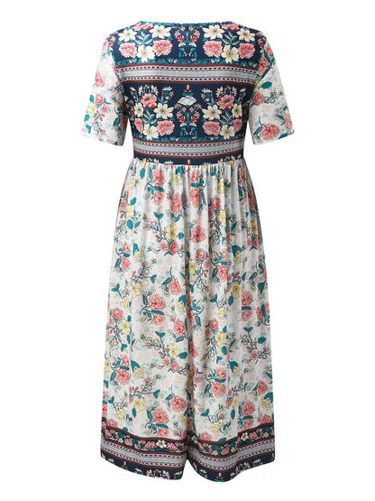 Lisan – Kleid mit Vintage-Blumenmuster und Tasche