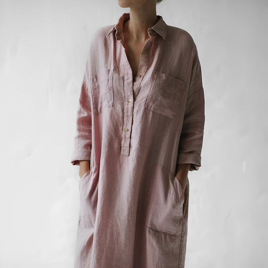 Justina - Leinenhemdkleid