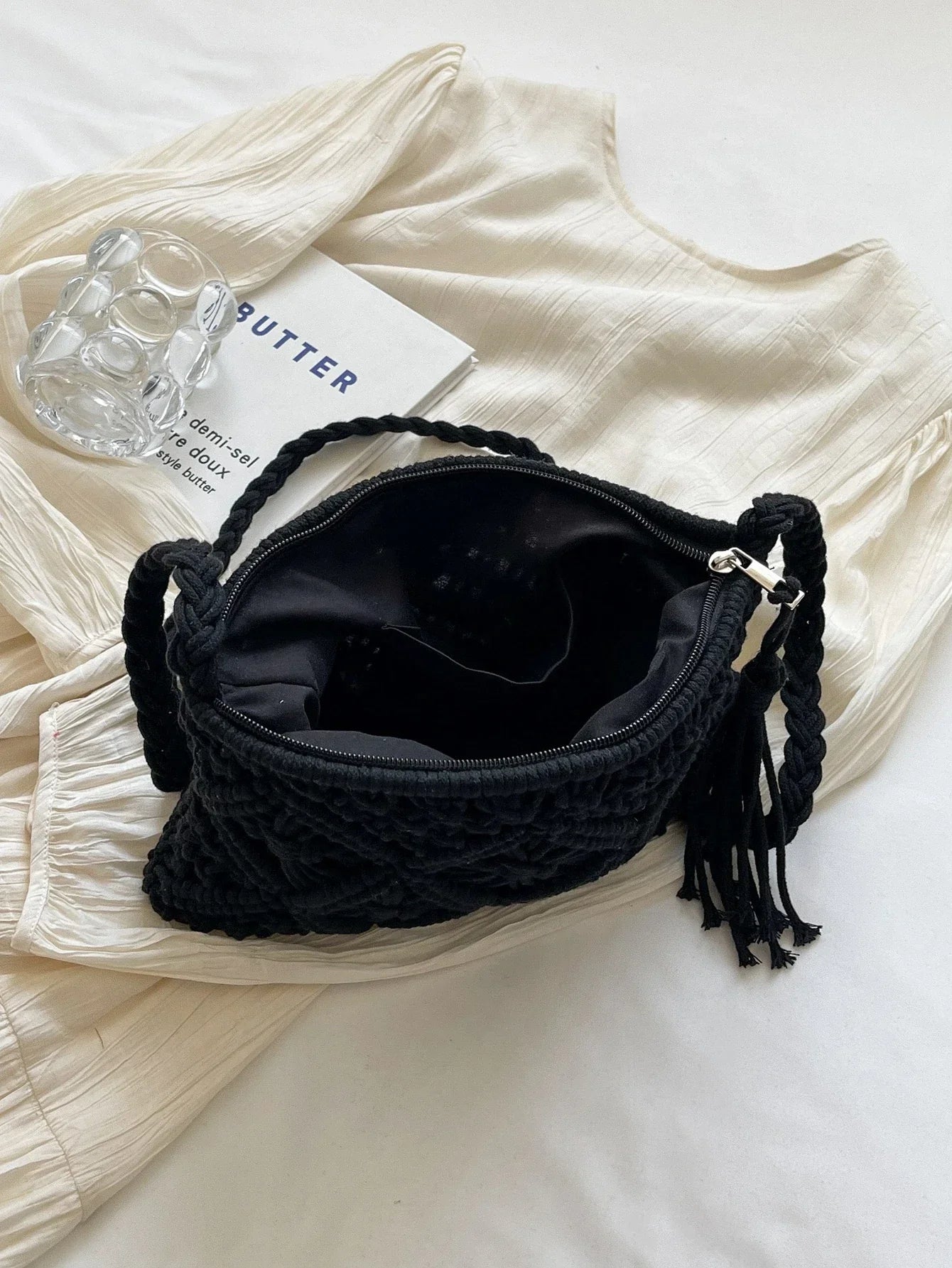 Woven crossbody bag