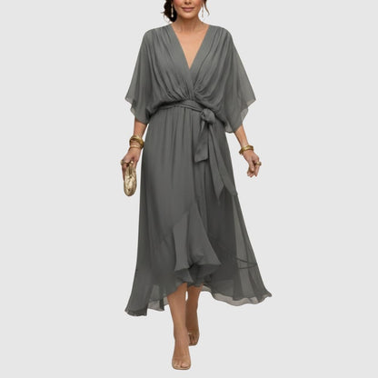 Zoé - Robe portefeuille midi légère