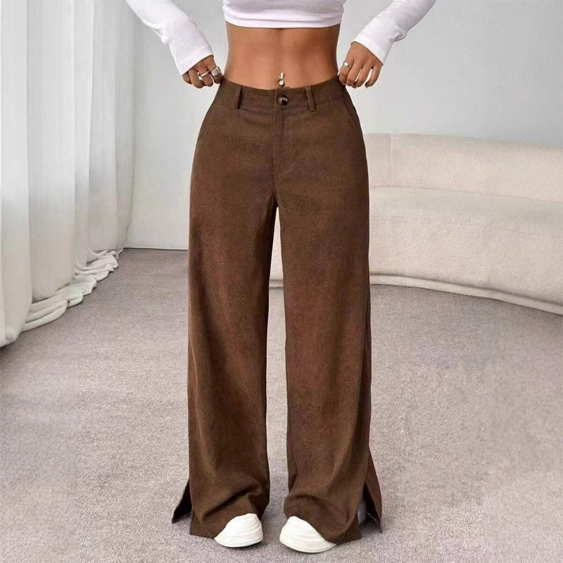 Tovay - Weite Cordhose mit Schlitz