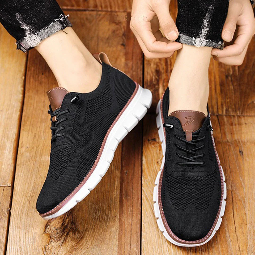 Men's Knit Mesh Lace Up Breathable Lightweight Walking Shoes