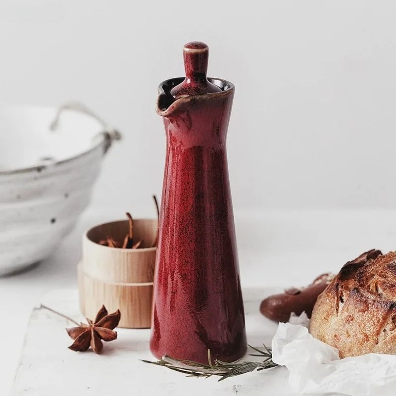 Stijlvolle Keramische Olie Dispenser met Druppelvrije Tuit voor Keuken en Tafel