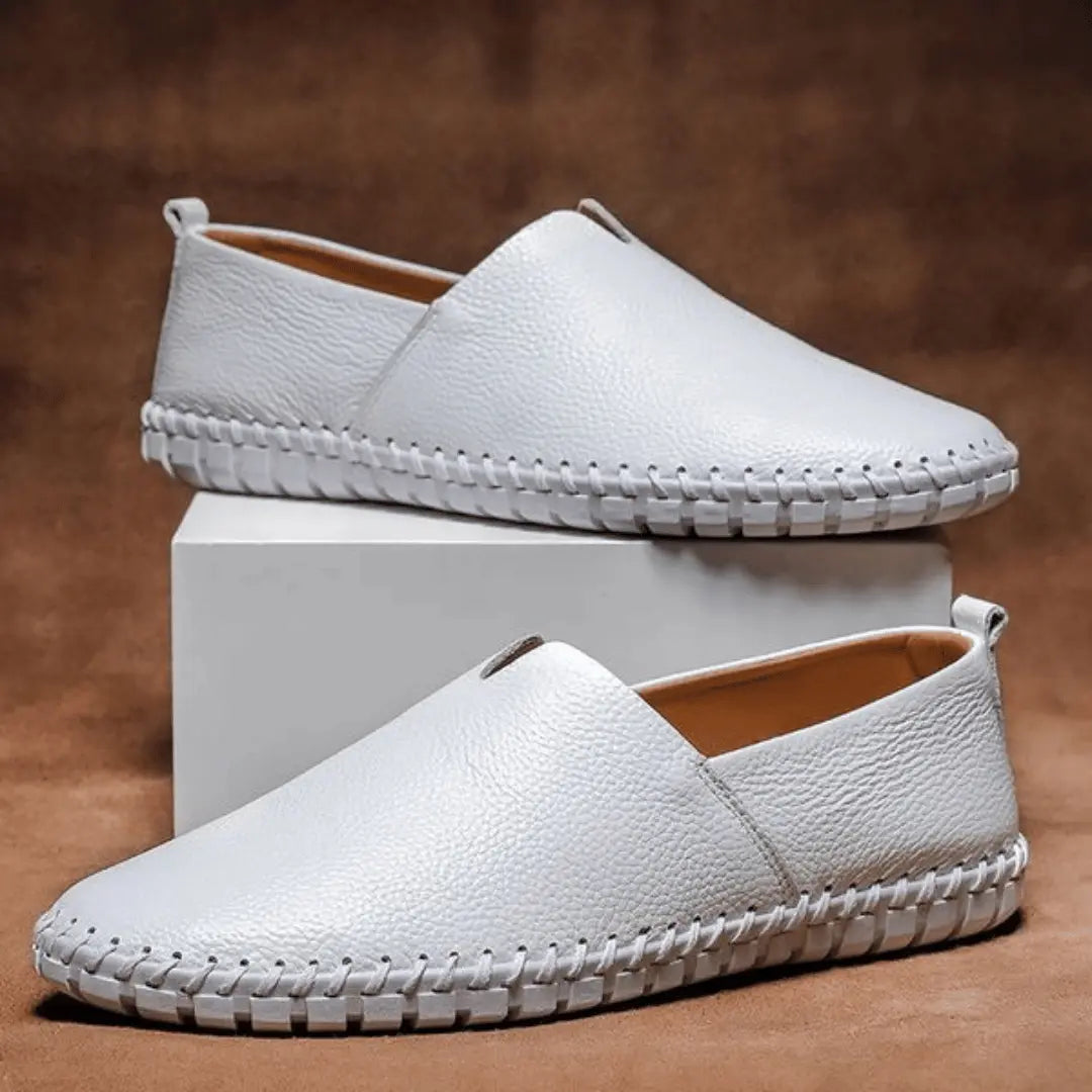 Men's Leather Loafers Casual Slip-On Flat Moccasins