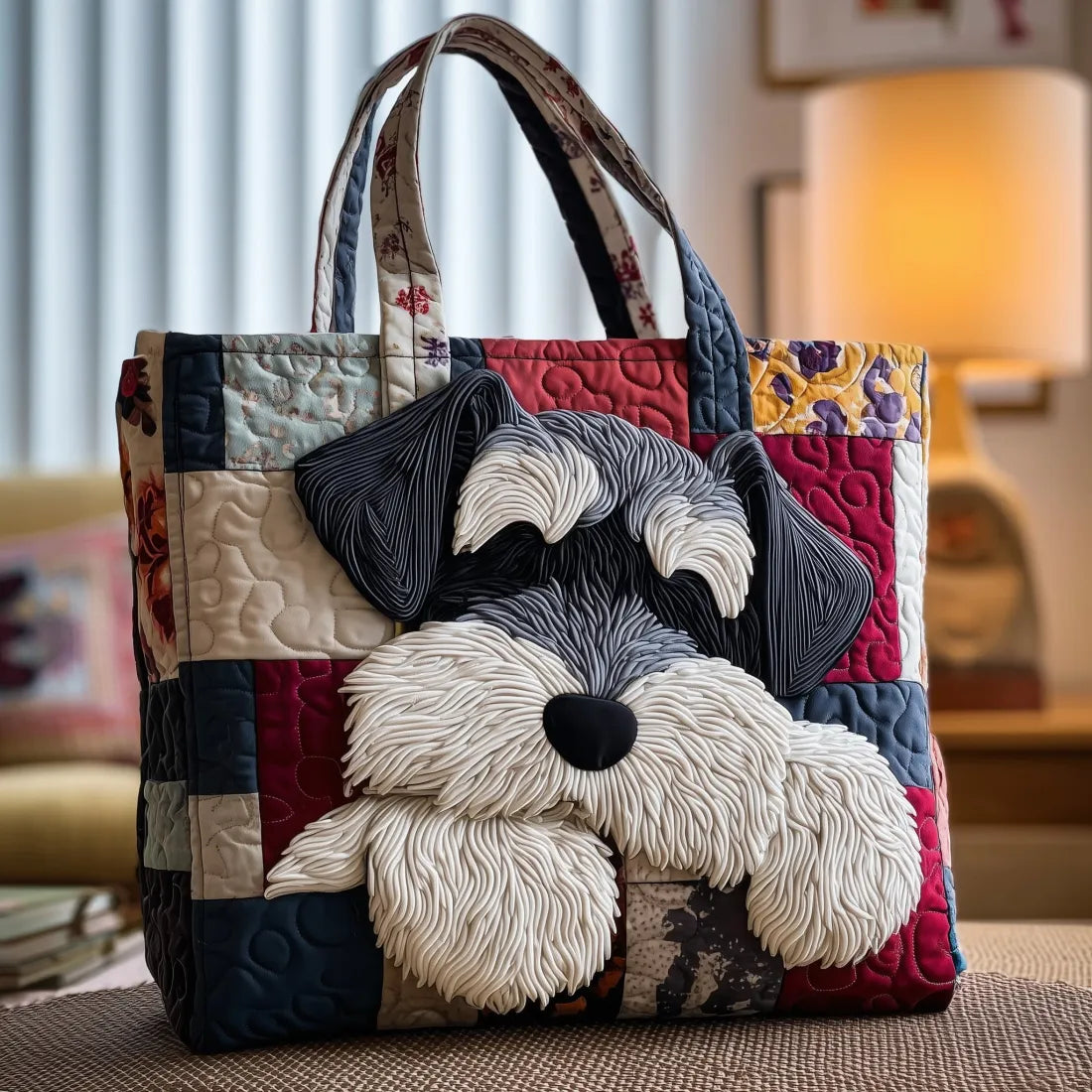 Bolsa de Compras Artesanal con Schnauzer