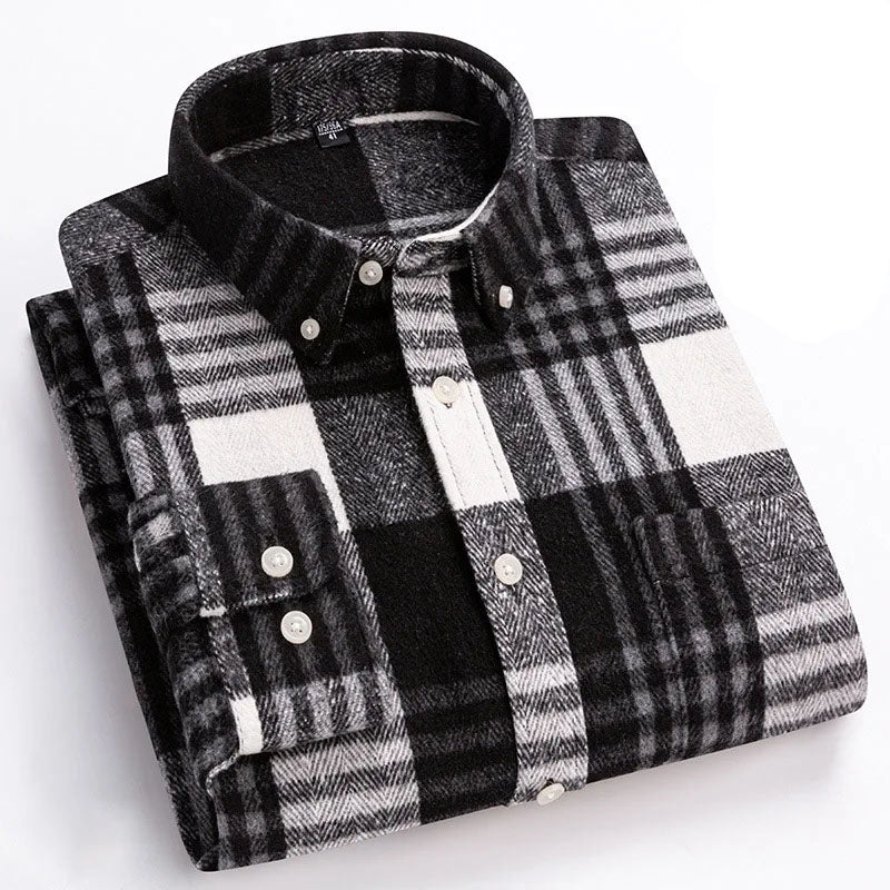 Velmoro | Knitterfreies Flanellhemd aus weicher Baumwolle