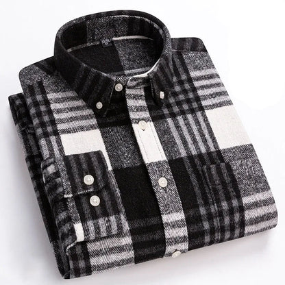Velmoro | Knitterfreies Flanellhemd aus weicher Baumwolle