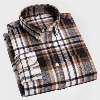 The Modern Gentleman’s Flannel Pattern Button Blouse