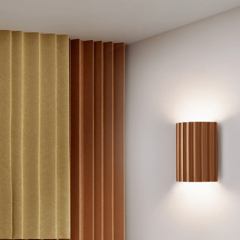 Modern Half-Round Resin Wall Lamp for Living Room | Up & Down Lighting | G9 Dual Light Fixture | Contemporary Indoor Wall Sconce