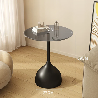 Varellia - Moderne Ronde Glazen Bijzettafel