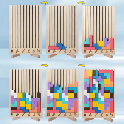 Holz-Tetris-Puzzle – Buntes Bauspiel ab 5 Jahren
