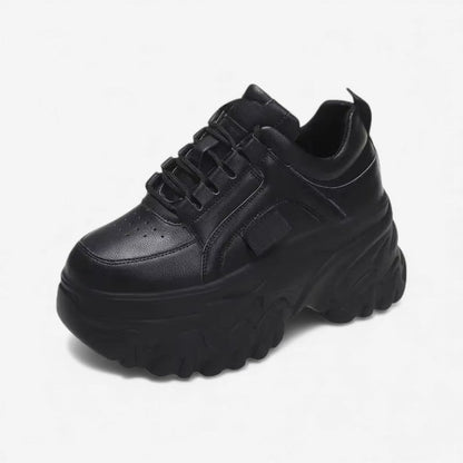 Ella – Chunky Sole Lace-Up Sneakers with Round Toe | Bold Style for Everyday Wear