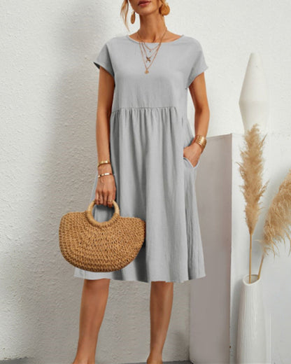 Léonie - Robe ample à encolure ronde