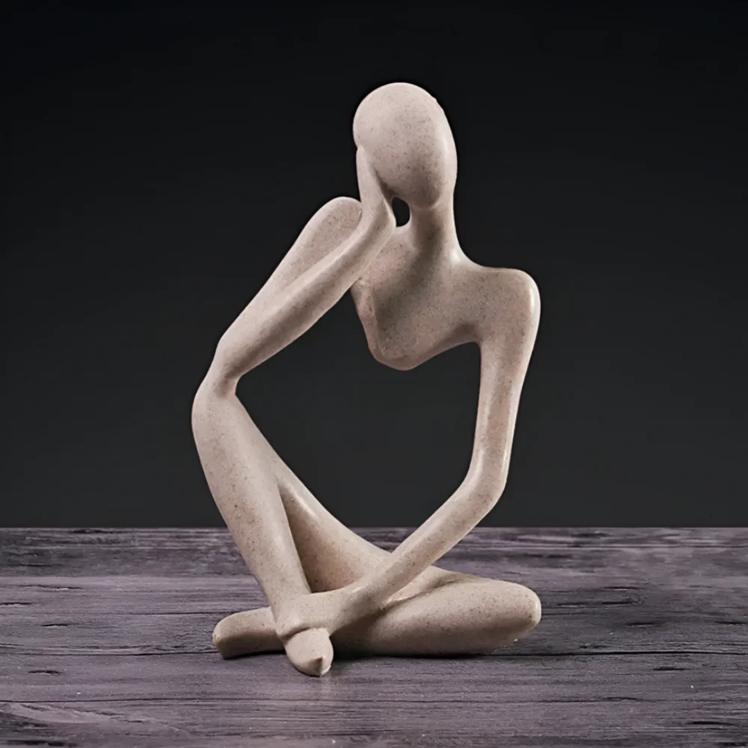 Elarin | Abstracte sculptuur van een nadenkend mens