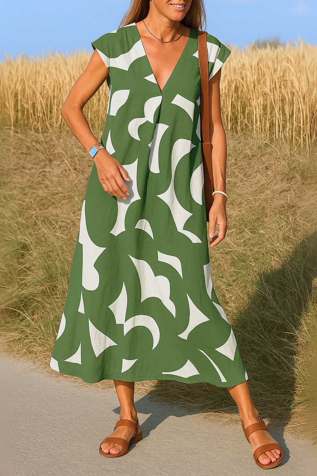 Karla - Lette sommerkjole med trendy mønster