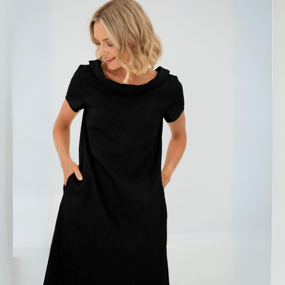 Stylisches Sommerkleid aus Leinen-Baumwoll-Mix - LinaLuft