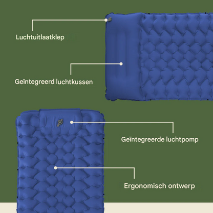 Zelfopblaasbare Slaapmat met Pomp | Compact, Licht & Binnen 30 Sec Klaar