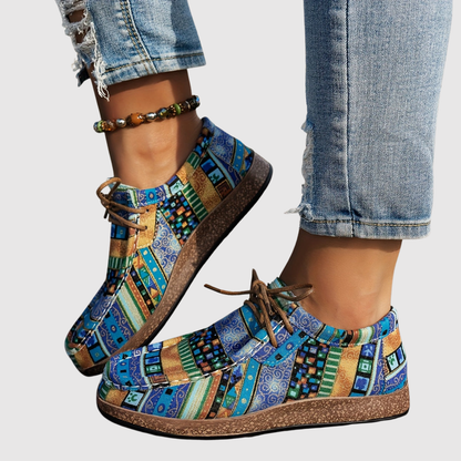 Rita - Boho damskie buty w kwiatowy wzór