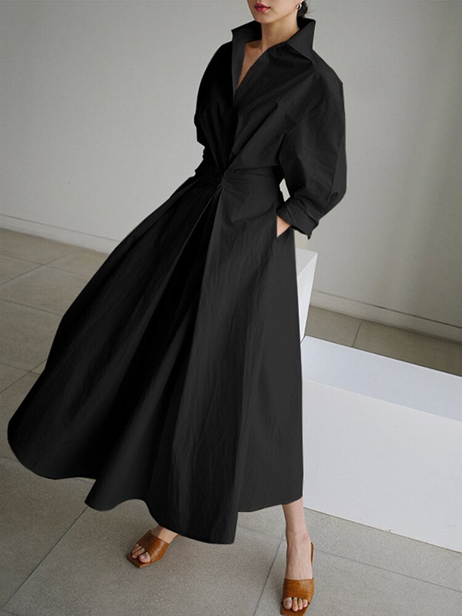 Zara | Women belted koszula Maxi dress