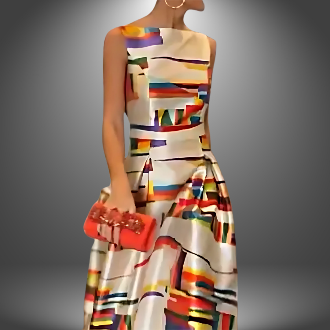 Amy Geometric Print Maxi Dress