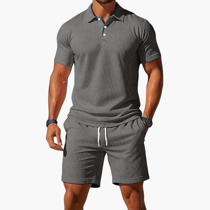 Louis – Ensemble polo à manches courtes et short à taille à cordon homme