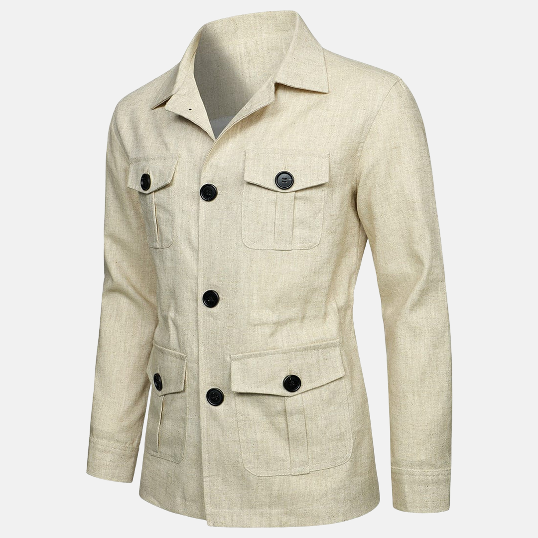 Vince Veste Homme Élégante – Style Classique avec Multiples Poches & Fermeture à Boutons