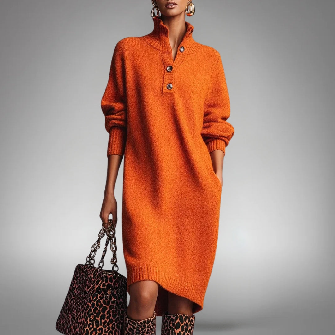 Marion™ | Soft Knitted Dress with Buttons