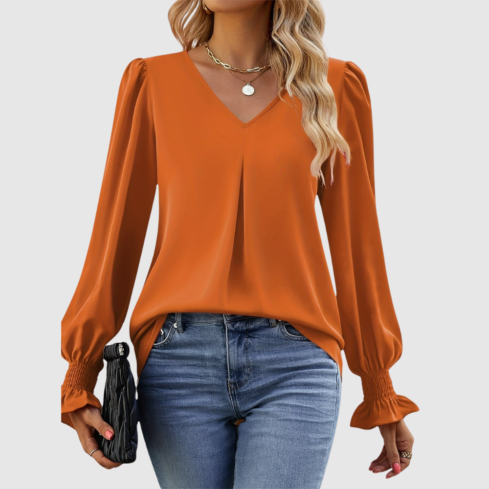 Amelia – Elegancka damska bluzka z dekoltem w serek