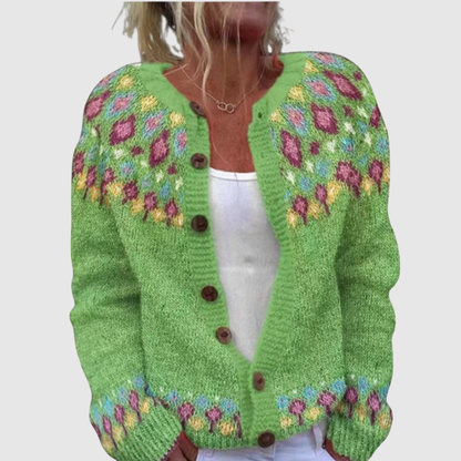 Amelia – Dámský cardigan s barevným vzorem