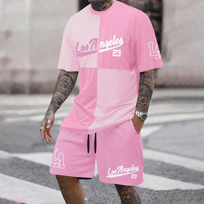 Men’s Two-Tone Graphic Streetwear Set
