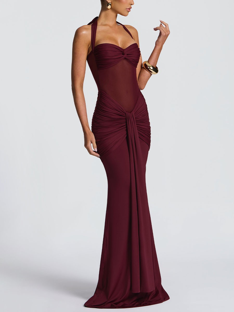Eloise - Schlankes Patchwork Mesh Kleid